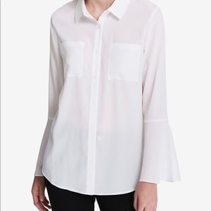 Calvin Klein Bell Sleeve Blouse for Women